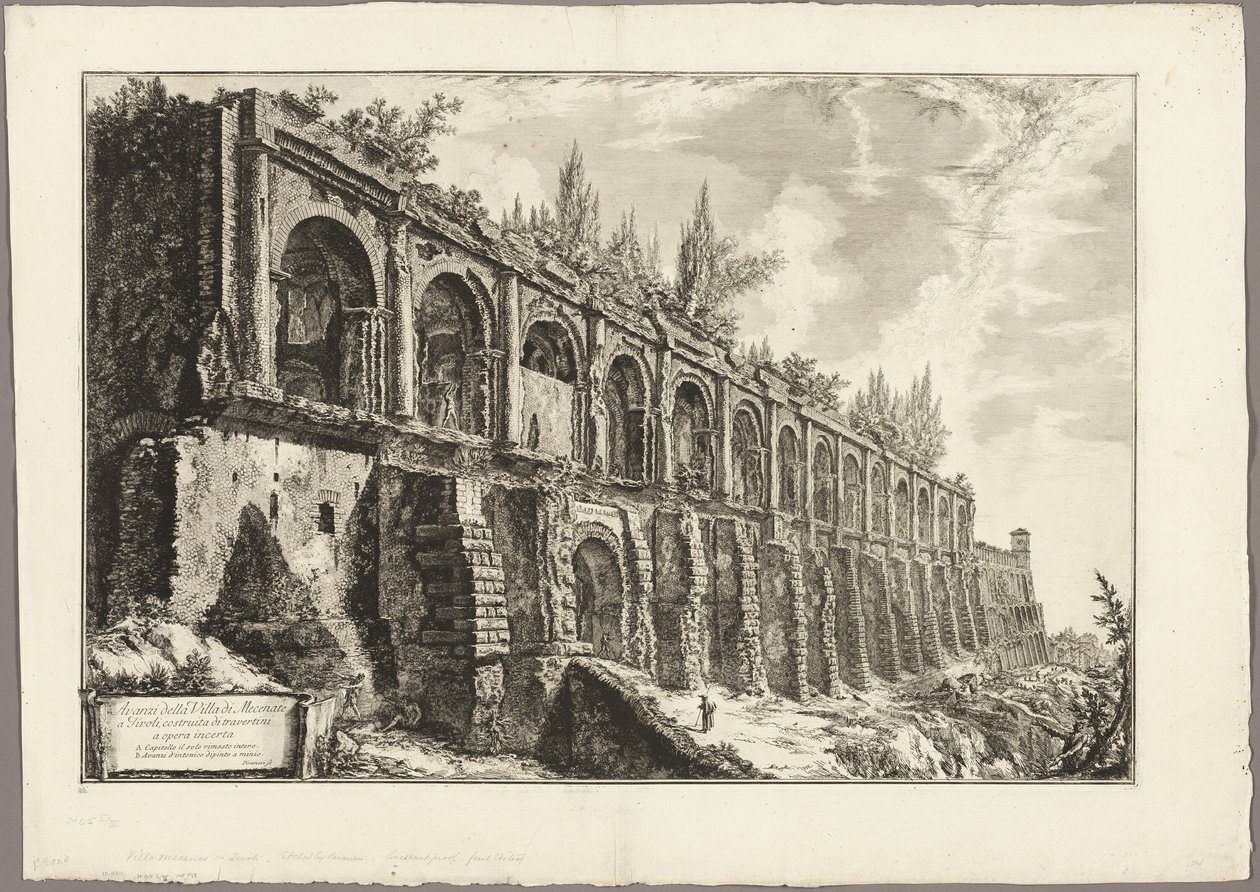 Restanten van de Villa van Maecenas in Tivoli, uit Zichten van Rome door Giovanni Battista Piranesi