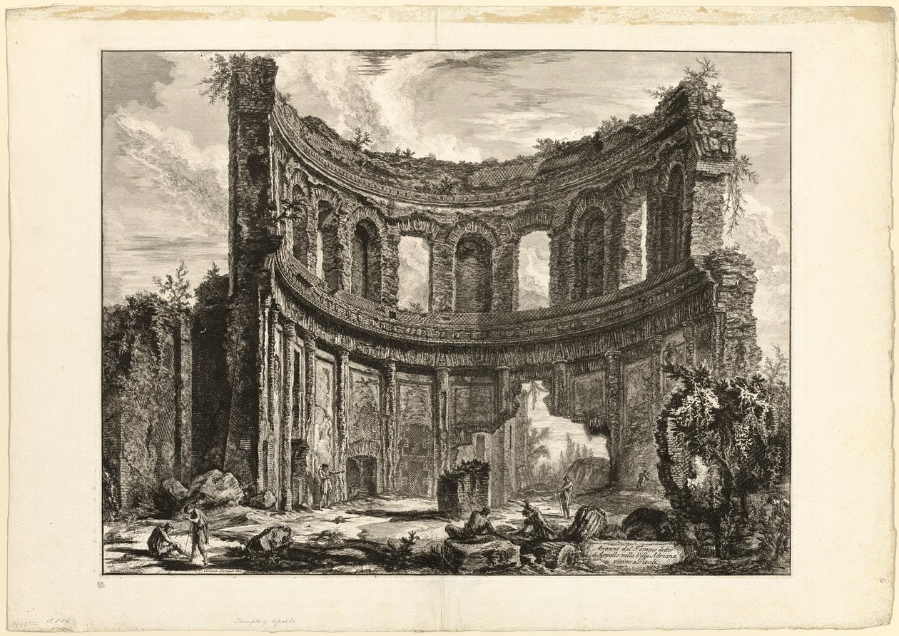 Overblijfselen van de zogenaamde Tempel van Apollo in de Villa van Hadrianus, Tivoli, van Views of Rome door Giovanni-Battista Piranesi
