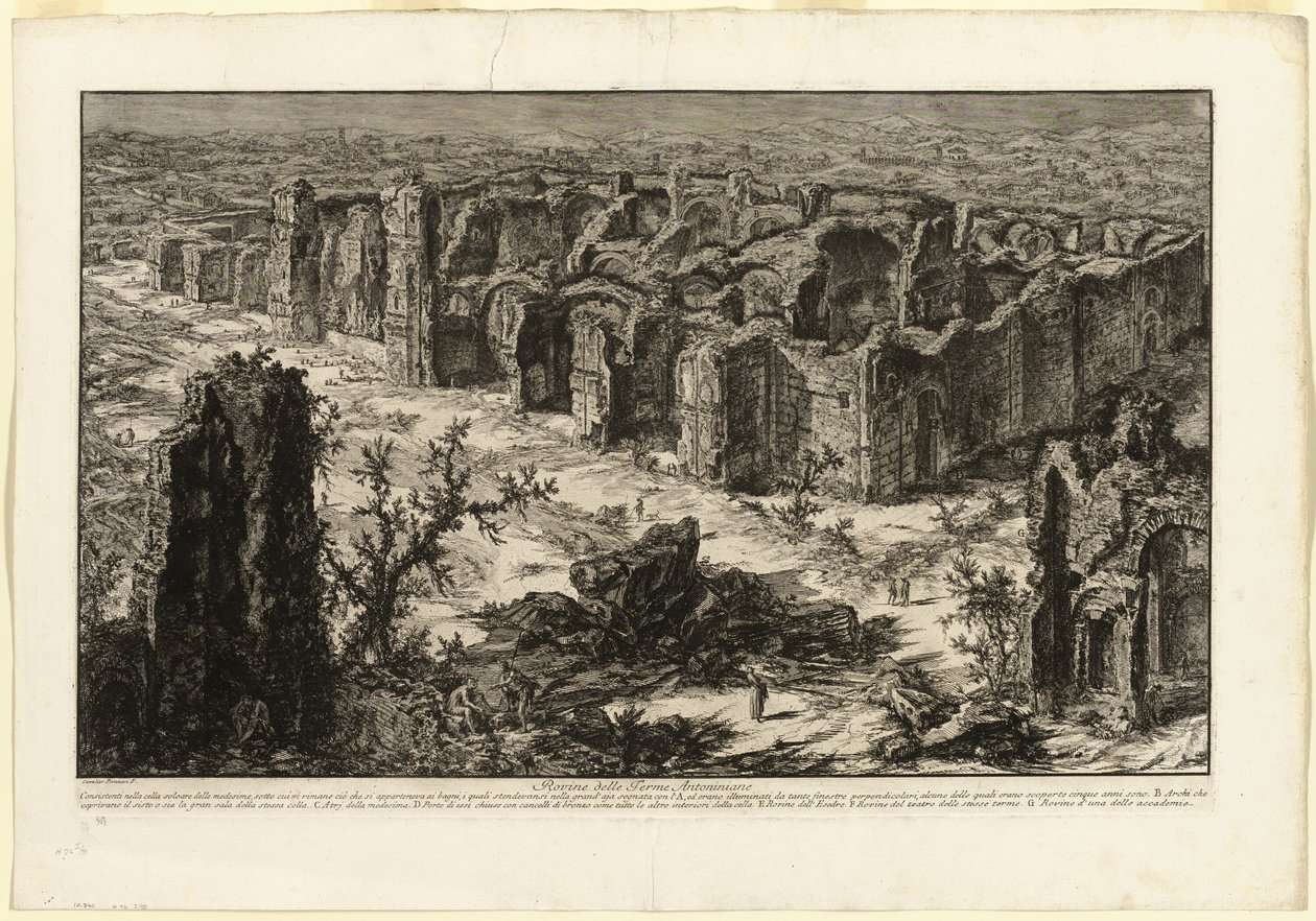 Ruïnes van de Antonijnse Baden [Baden van Caracalla], uit Zichten van Rome door Giovanni Battista Piranesi