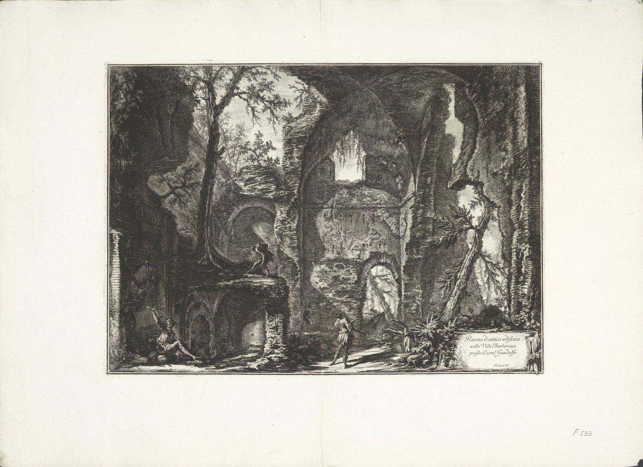 Ruïne in Villa Barberini door Giovanni Battista Piranesi