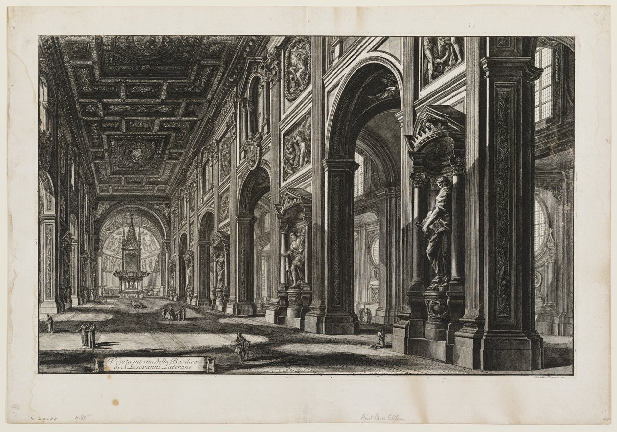 Sint-Jan van Lateranen, interieur door Giovanni Battista Piranesi