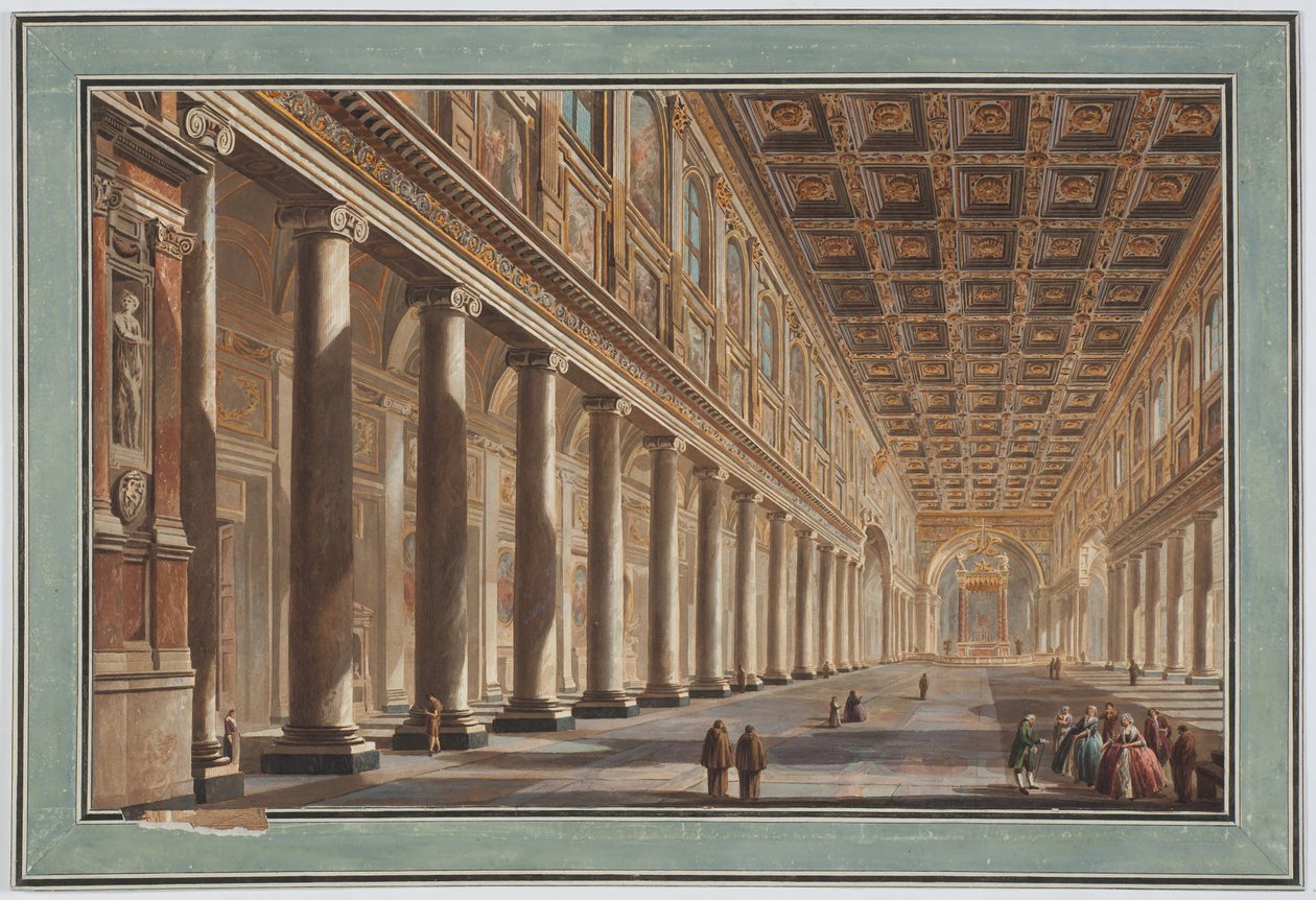 Santa Maria Maggiore, interieur, Rome door Giovanni Battista Piranesi
