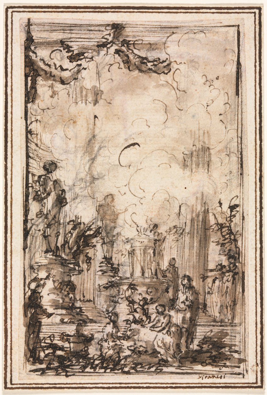 Offerande in een tempel door Giovanni Battista Piranesi