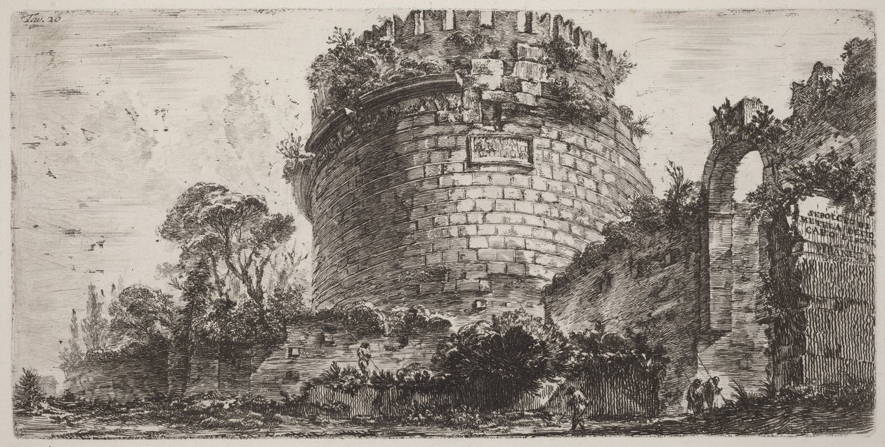 Grafmonument van Metella, genaamd Capo di Bove door Giovanni Battista Piranesi