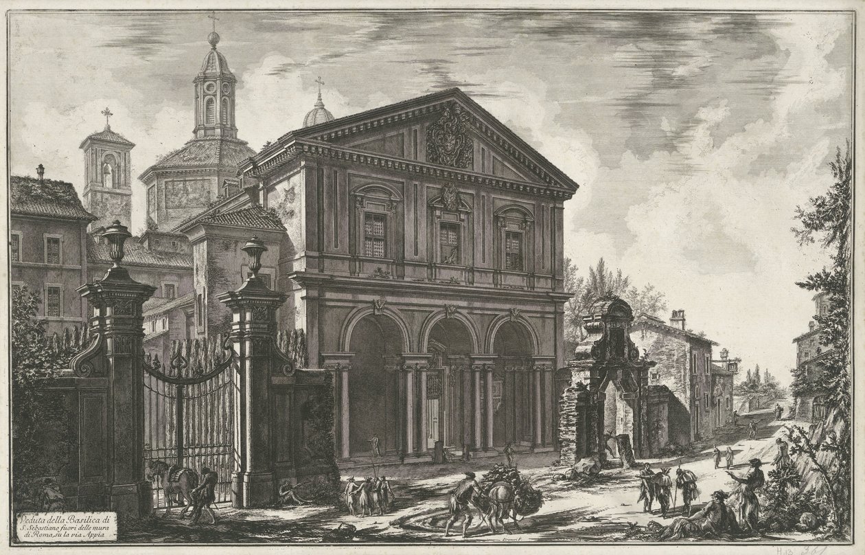 Sint-Sebastiaan buiten de Muren te Rome door Giovanni Battista Piranesi