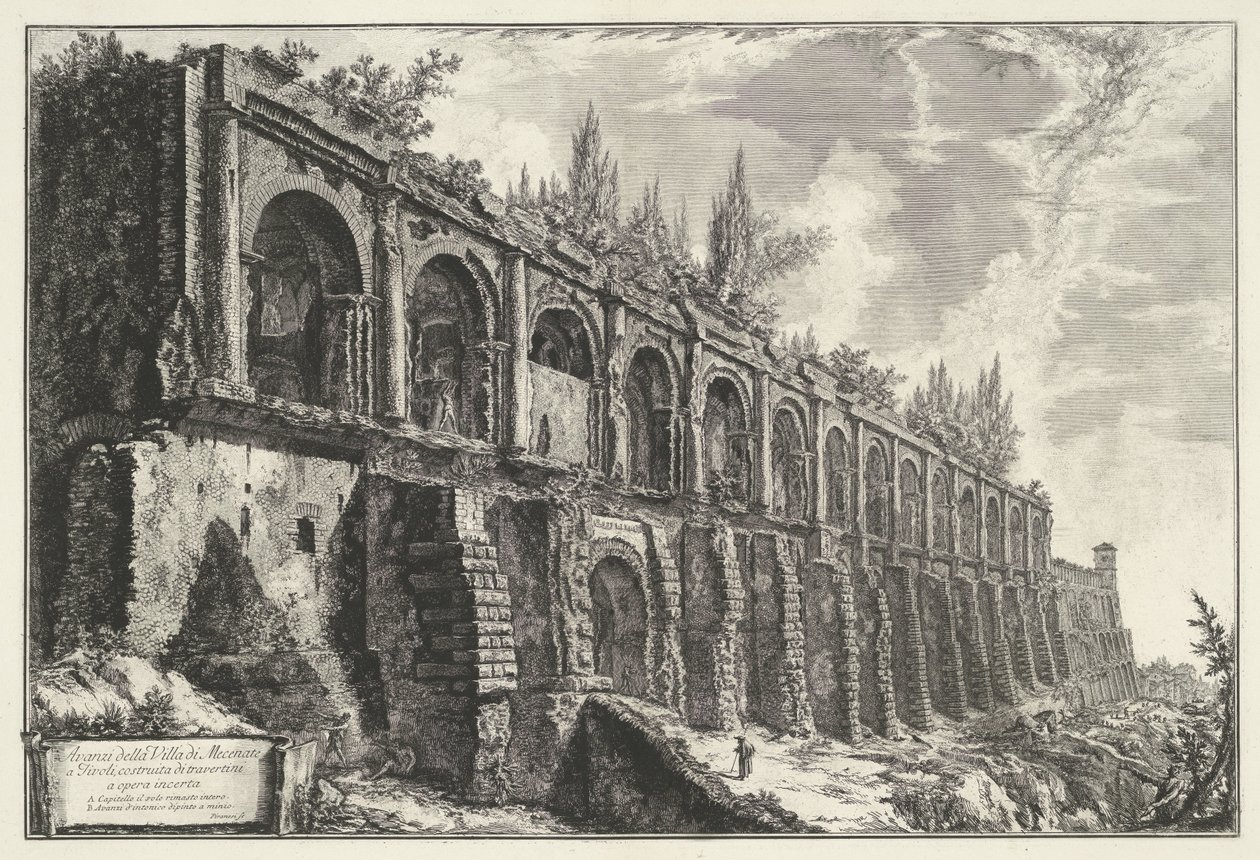 Tempel van Hercules Victor te Tivoli door Giovanni Battista Piranesi