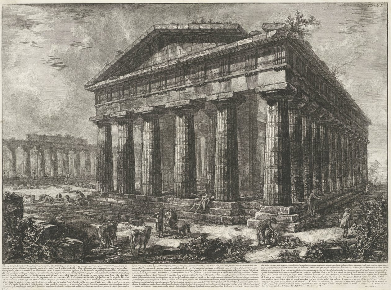 Tempel van Neptunus te Paestum door Giovanni Battista Piranesi
