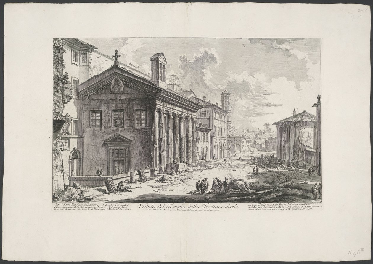 Tempel van Portunus te Rome door Giovanni Battista Piranesi