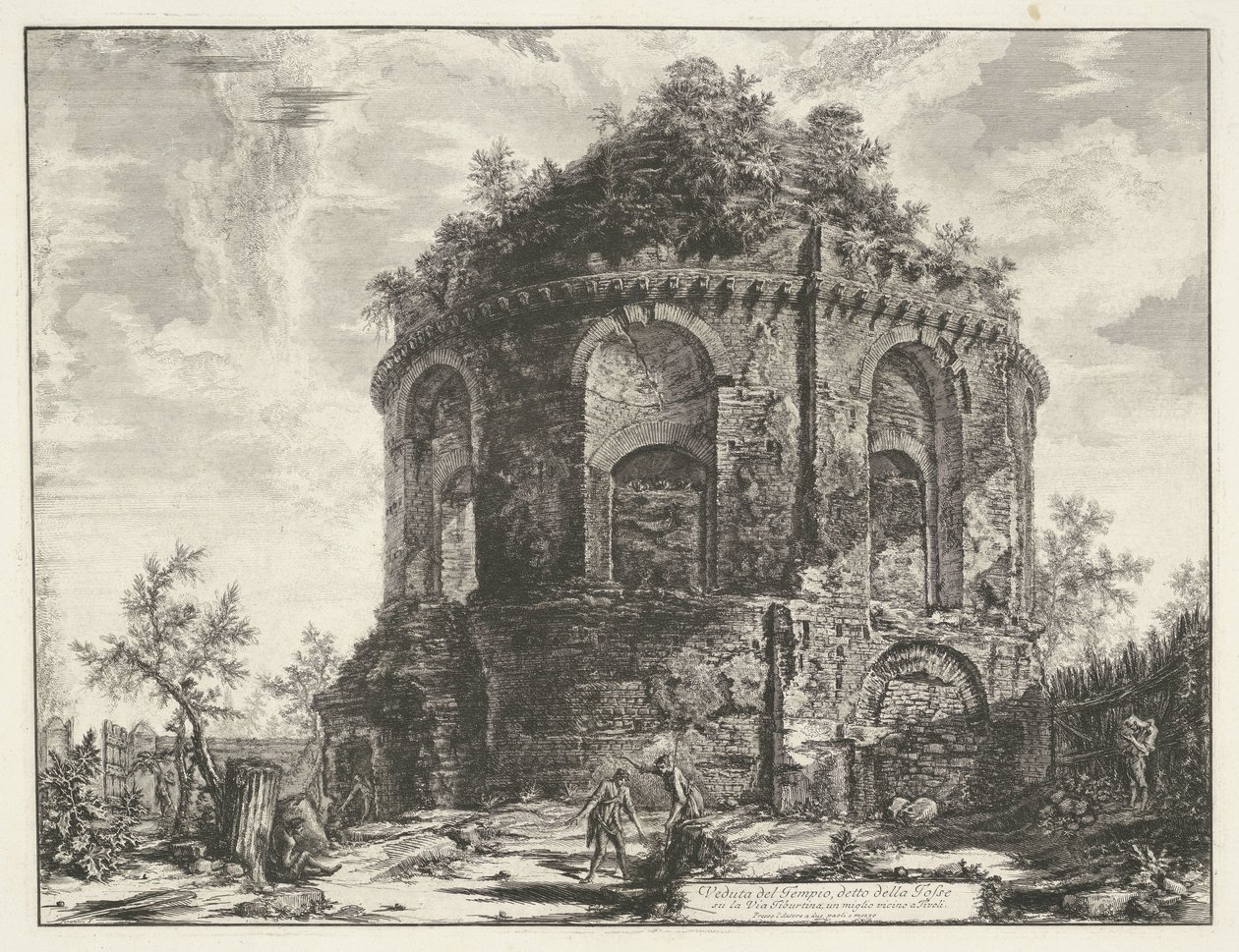 Tempio della Tosse bij Tivoli door Giovanni Battista Piranesi