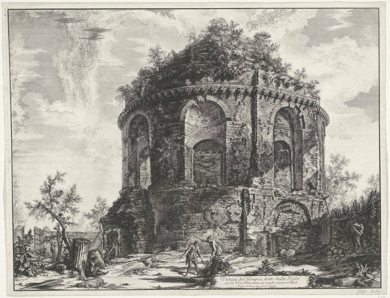 Tempio della Tosse bij Tivoli door Giovanni Battista Piranesi