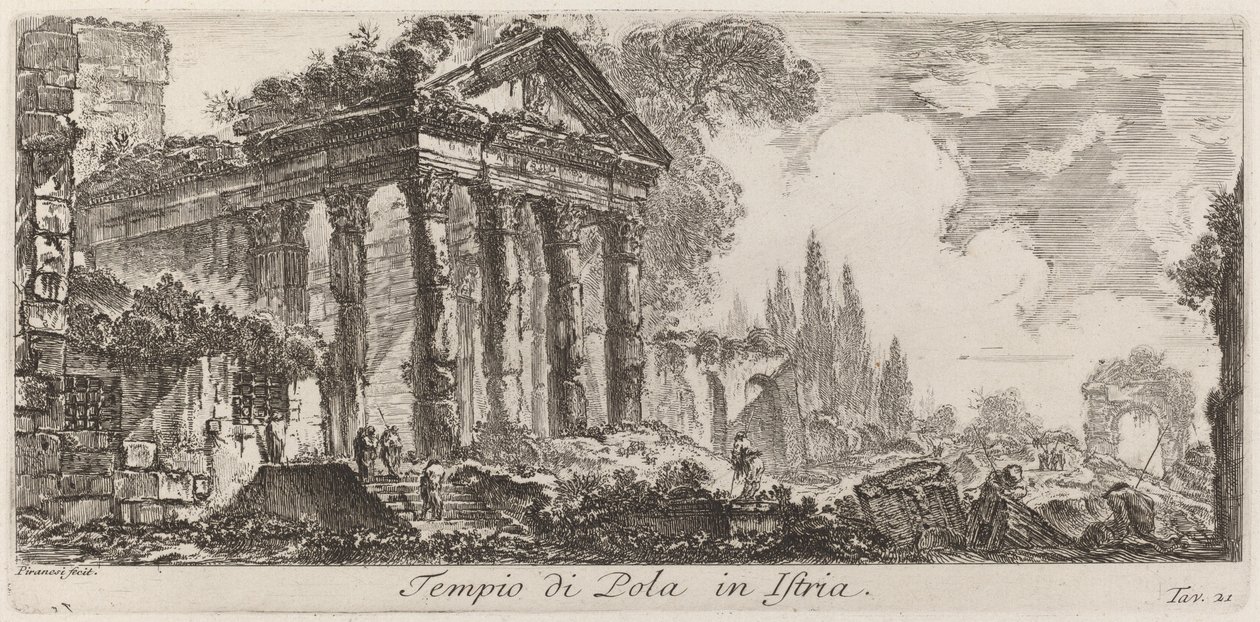 Tempel van Pula in Istrië door Giovanni Battista Piranesi