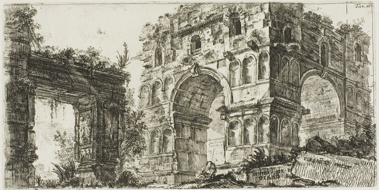 Tempel van Janus, plaat 11 uit Enkele uitzichten van triomfbogen en andere monumenten door Giovanni Battista Piranesi