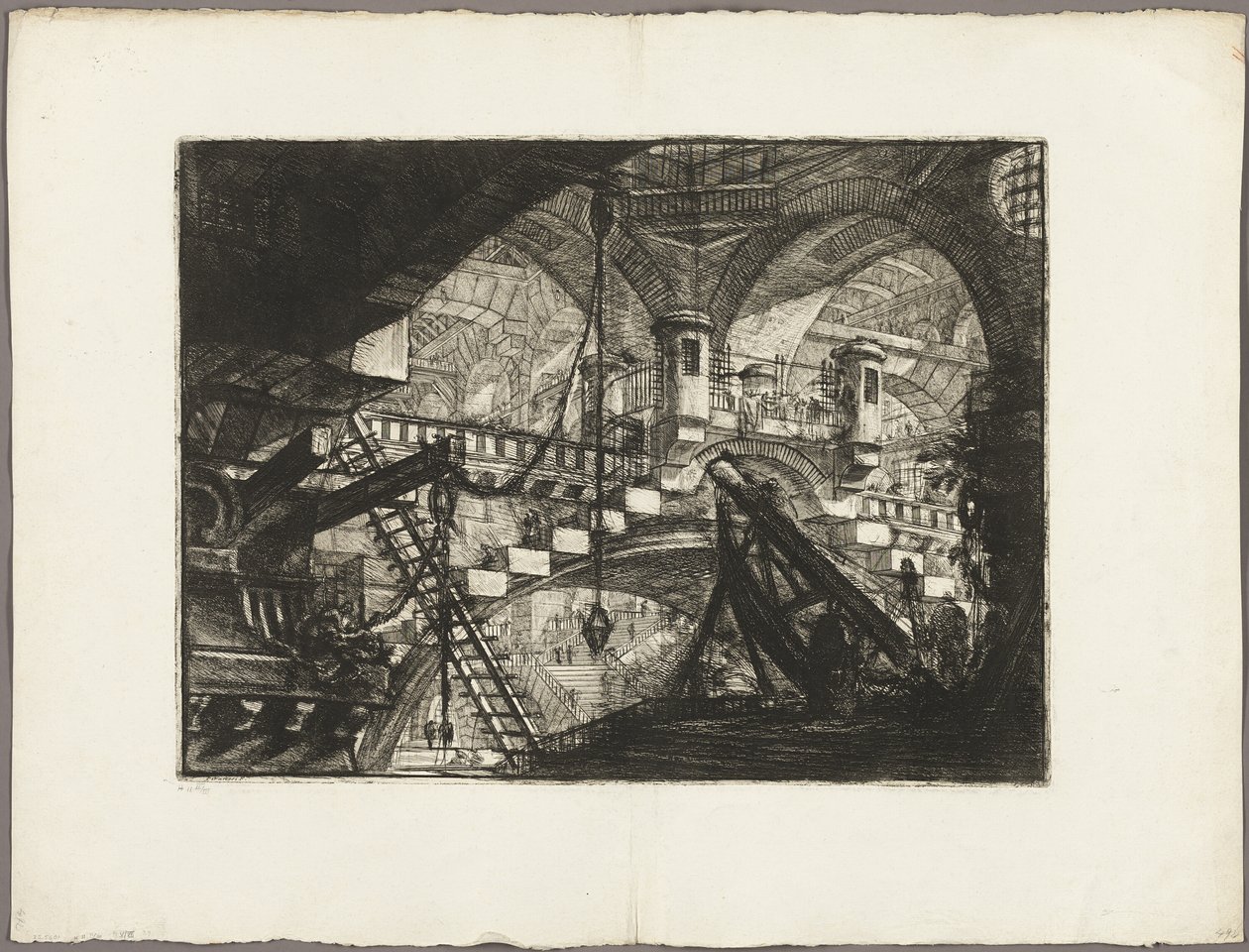De Boog met een Schelpmotief, plaat 11 uit Imaginaire Gevangenissen door Giovanni Battista Piranesi