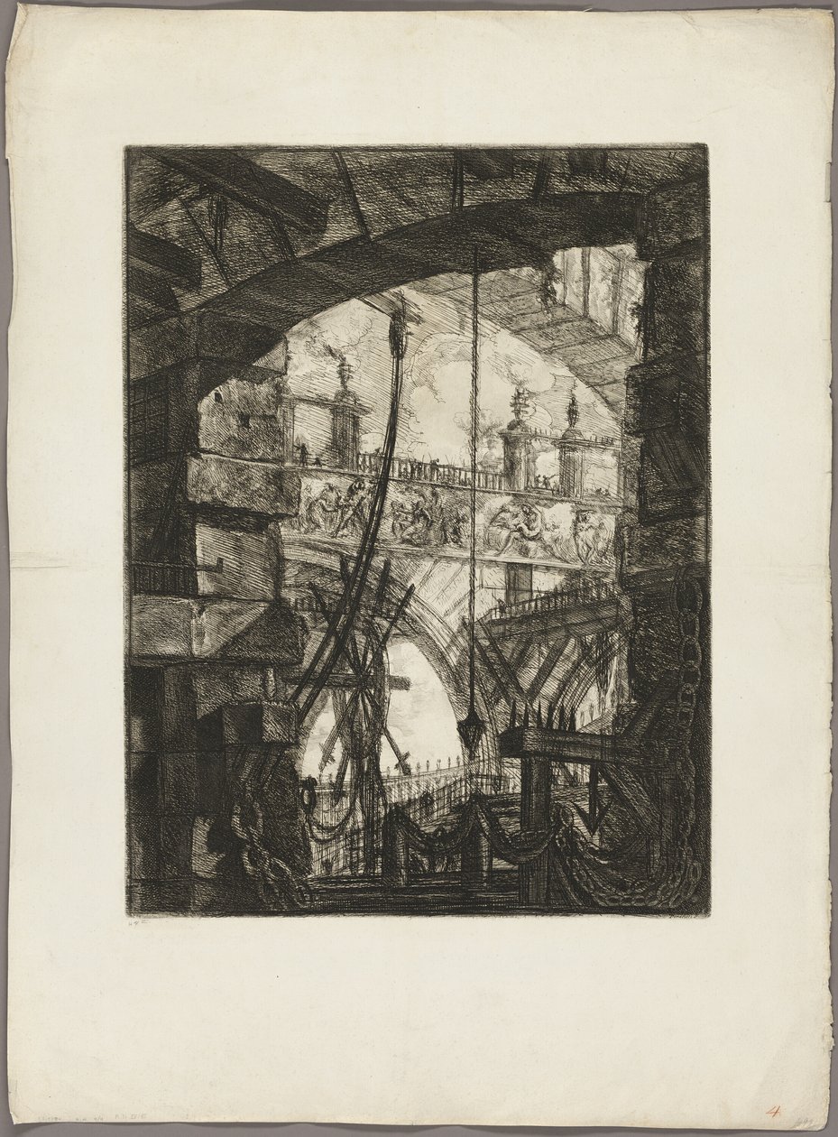 De Grote Piazza, plaat 4 uit Denkbeeldige Gevangenissen door Giovanni Battista Piranesi