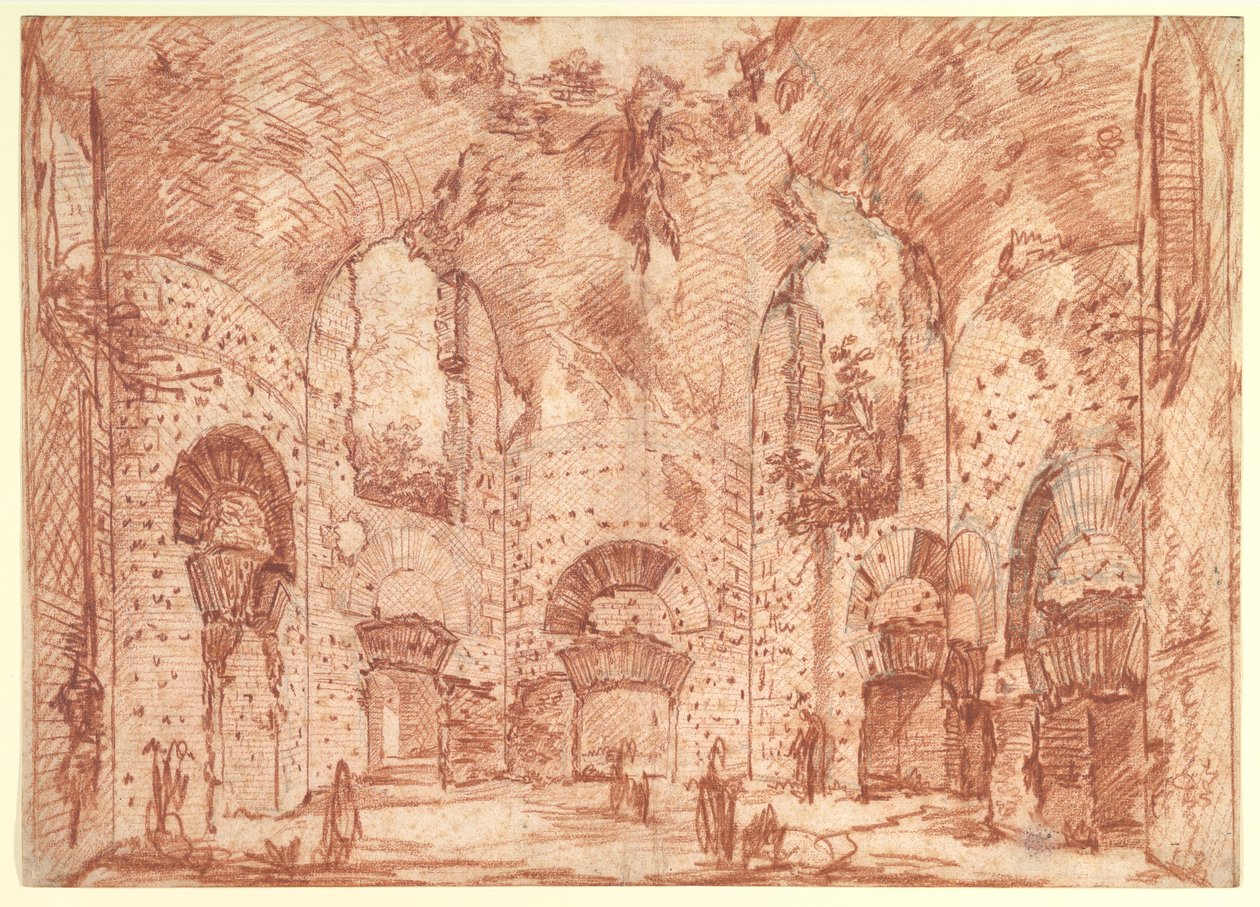 De achthoekige kamer in de Kleine Thermen van de Villa van Hadrianus (Tivoli) door Giovanni Battista Piranesi