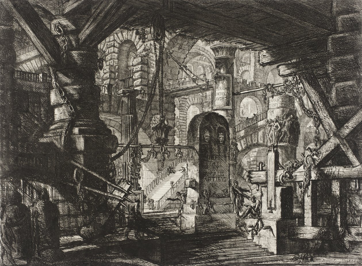 De pier met kettingen door Giovanni Battista Piranesi