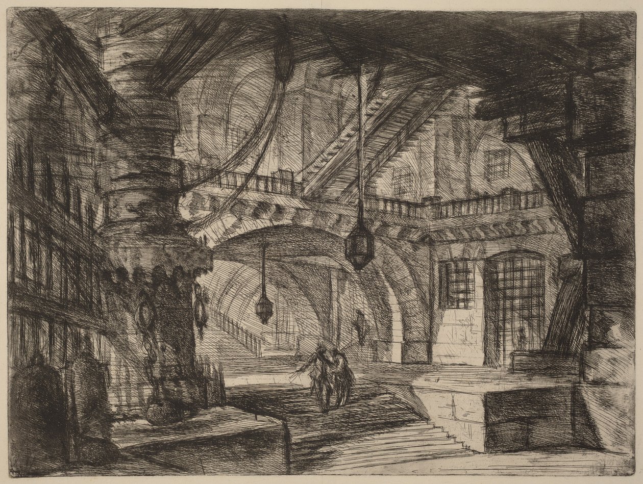 De pier met kettingen door Giovanni Battista Piranesi