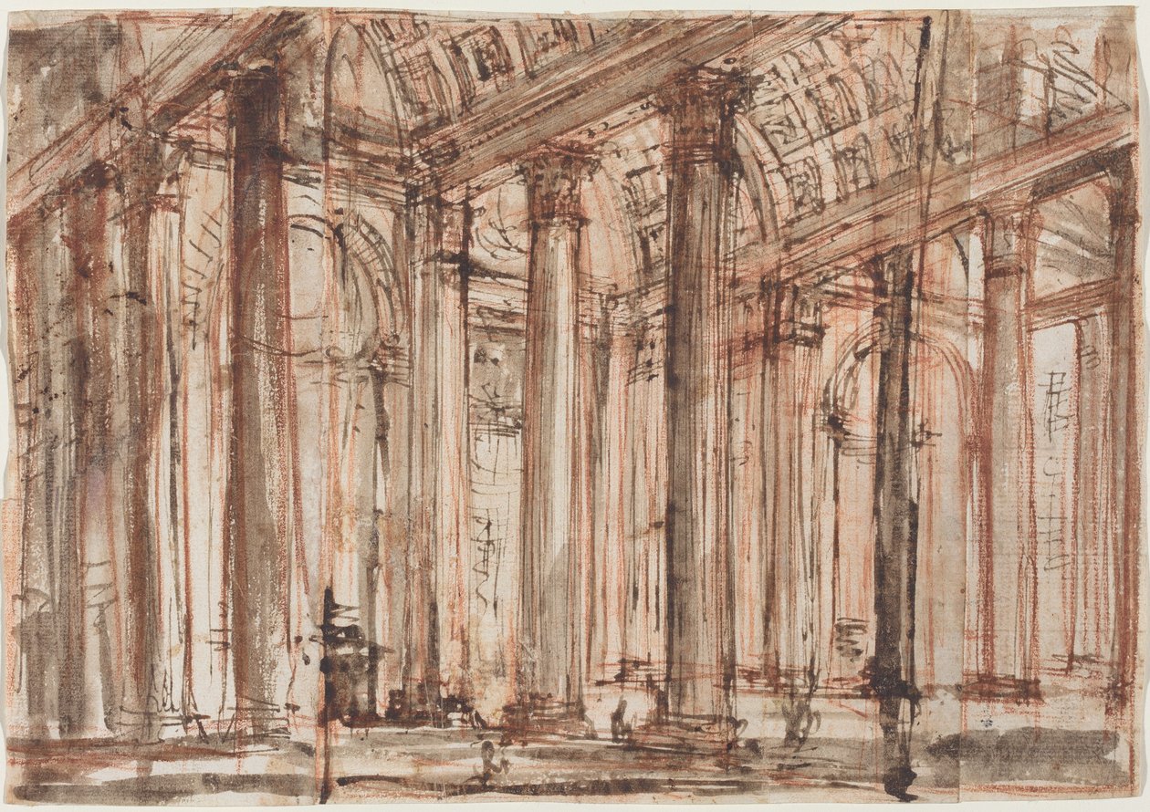 Het portiek van het Pantheon door Giovanni Battista Piranesi