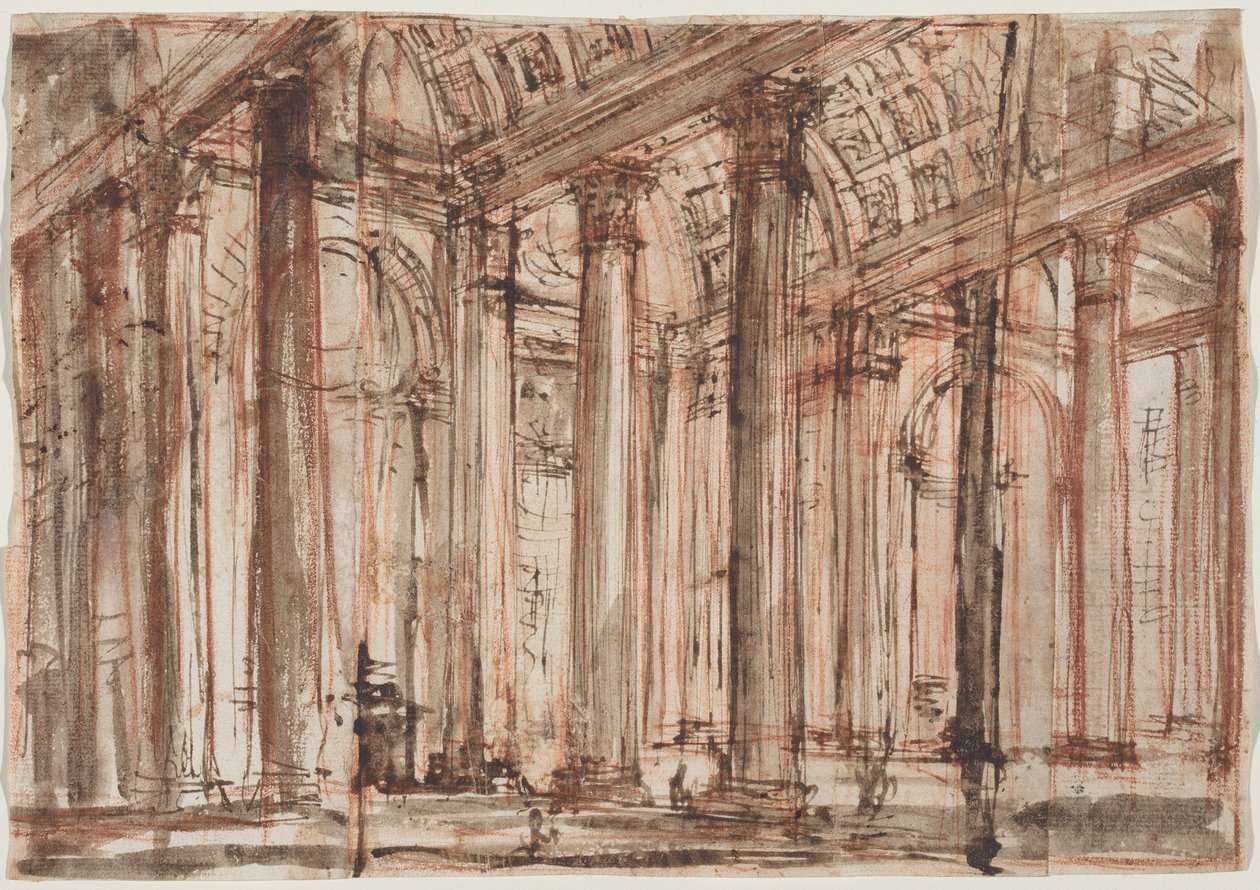 De portiek van het Pantheon door Giovanni Battista Piranesi