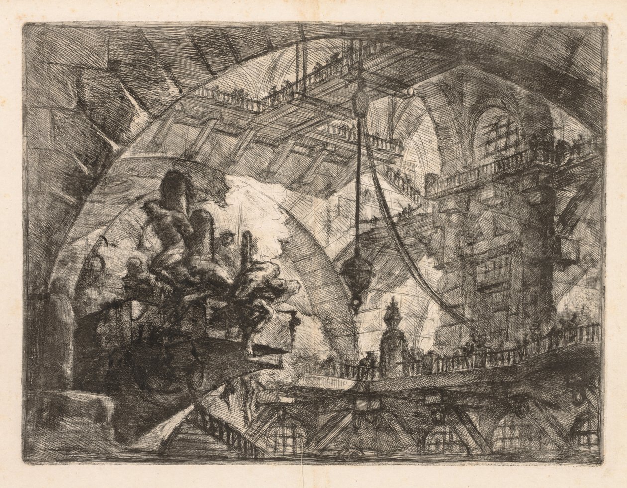 De Gevangenissen: Een Grote Galerij met een Groep Gevangenen door Giovanni Battista Piranesi