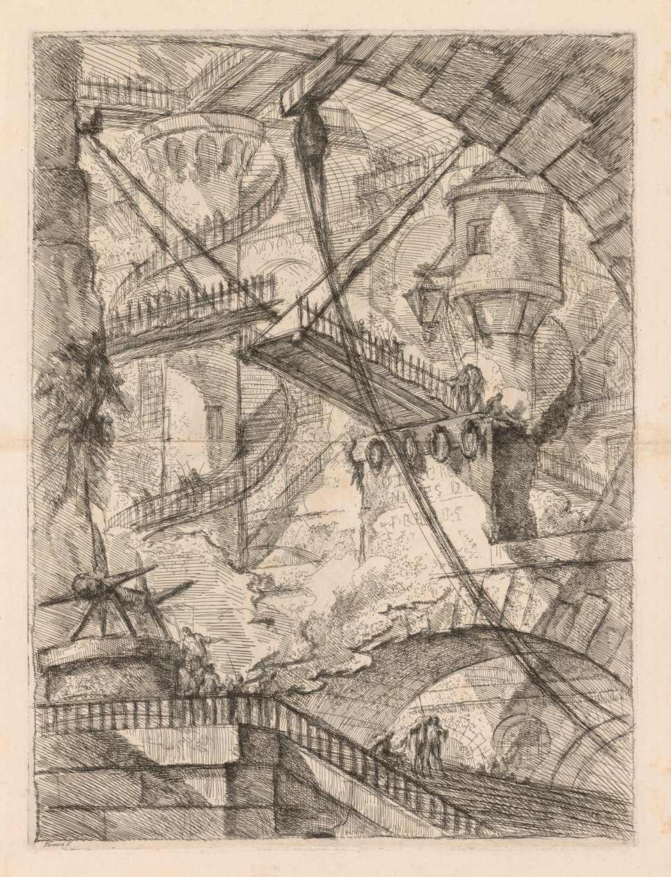 De Gevangenissen: Een Immens Interieur met een Ophaalbrug door Giovanni Battista Piranesi
