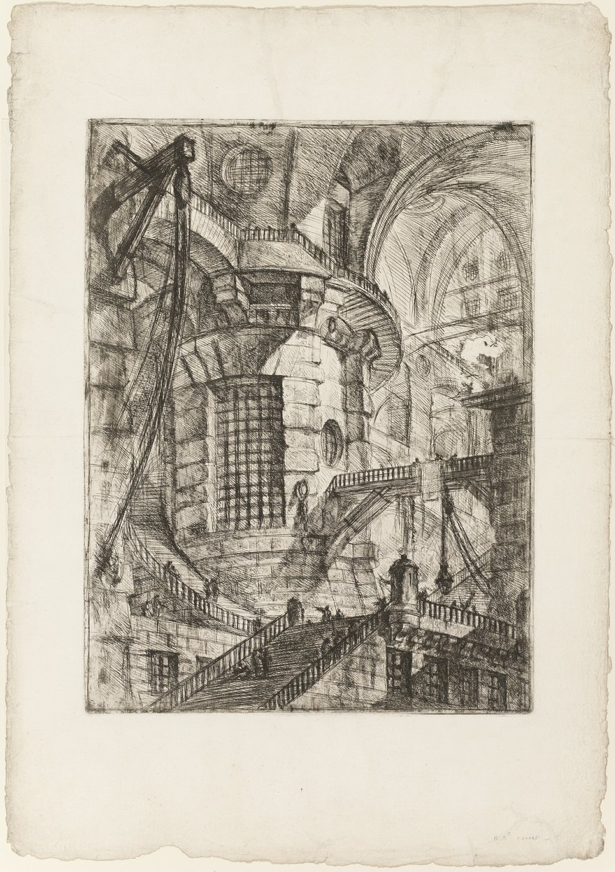 De Ronde Toren, plaat 3 uit Imaginaire Gevangenissen door Giovanni Battista Piranesi