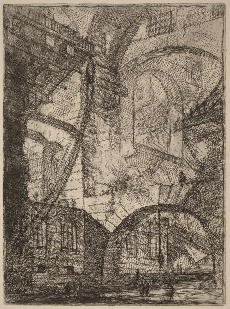 Het rokende vuur door Giovanni Battista Piranesi