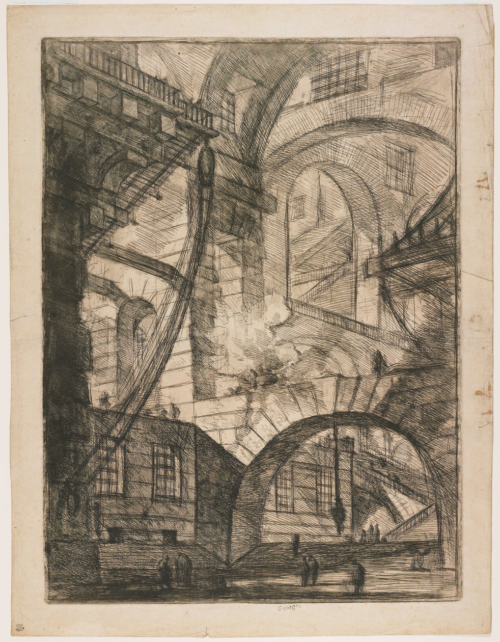 Het rokende vuur door Giovanni Battista Piranesi