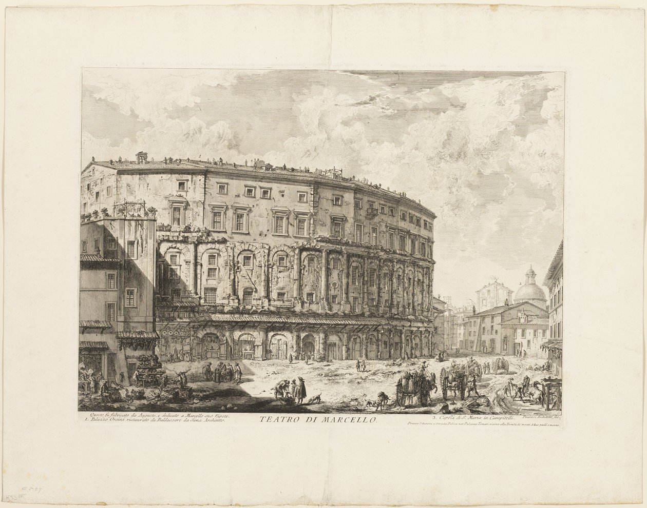 Het Theater van Marcellus, uit Uitzichten van Rome door Giovanni Battista Piranesi