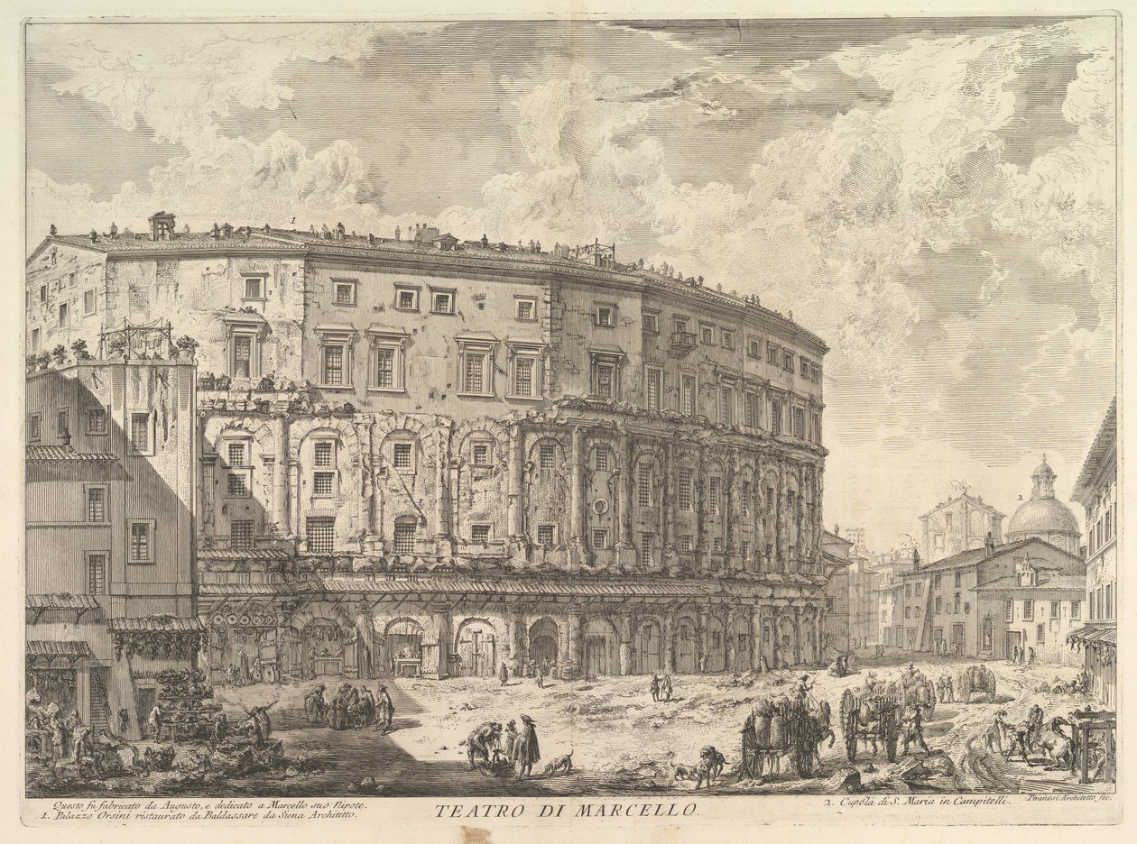 Het Theater van Marcellus Teatro di Marcello, ca. 1757 door Giovanni Battista Piranesi