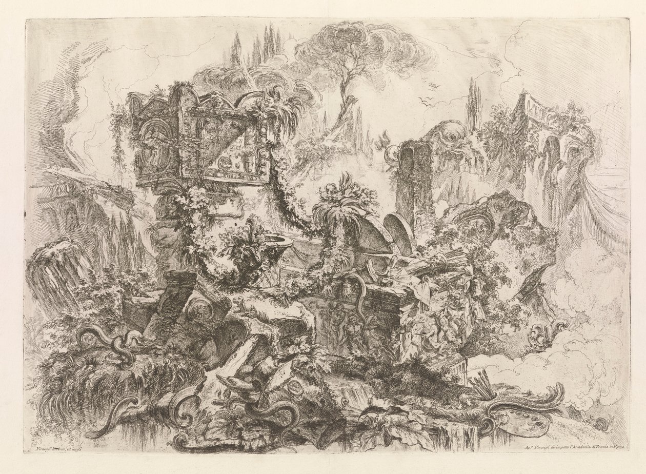 Het graf van Nero, uit Grotteschi (Grotesken) door Giovanni Battista Piranesi