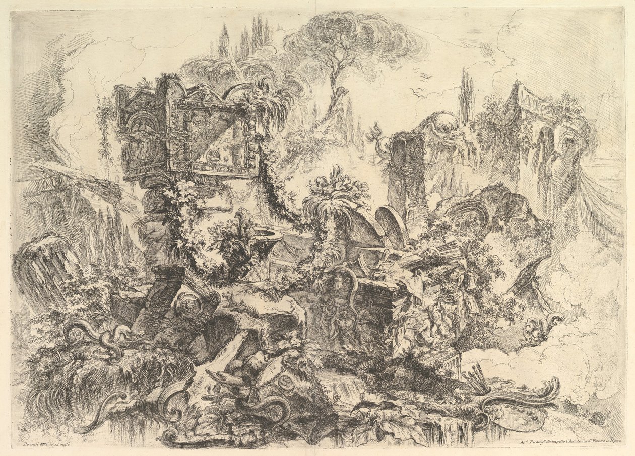 Het graf van Nero, uit de Grotteschi Grotesques door Giovanni Battista Piranesi