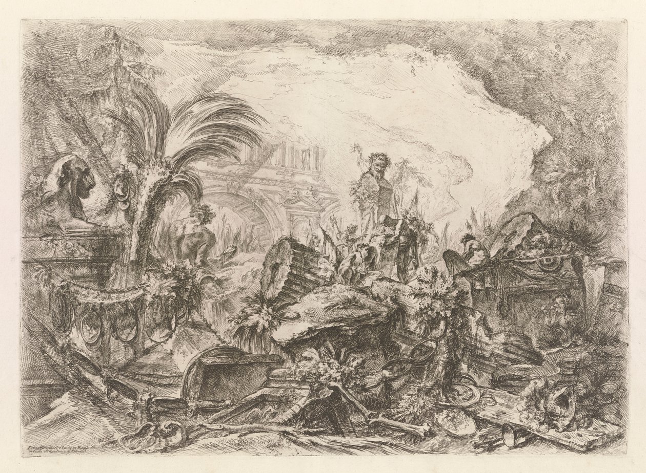 De Triomfboog, uit Grotteschi (Grotesken) door Giovanni Battista Piranesi