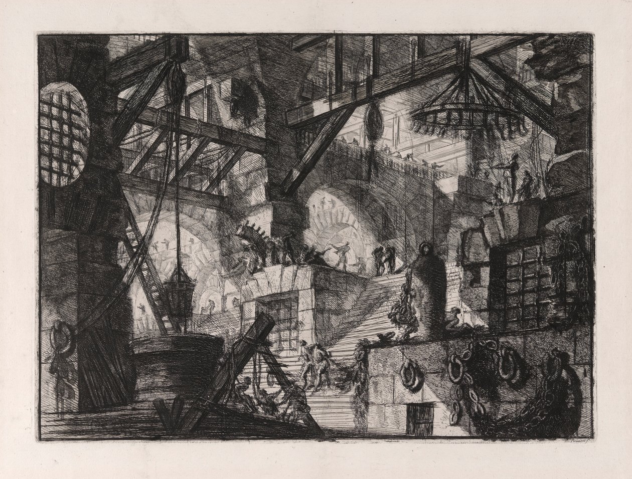 De Bron, plaat 13 uit Carceri door Giovanni Battista Piranesi