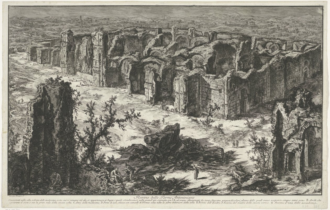 Thermen van Caracalla te Rome door Giovanni-Battista Piranesi