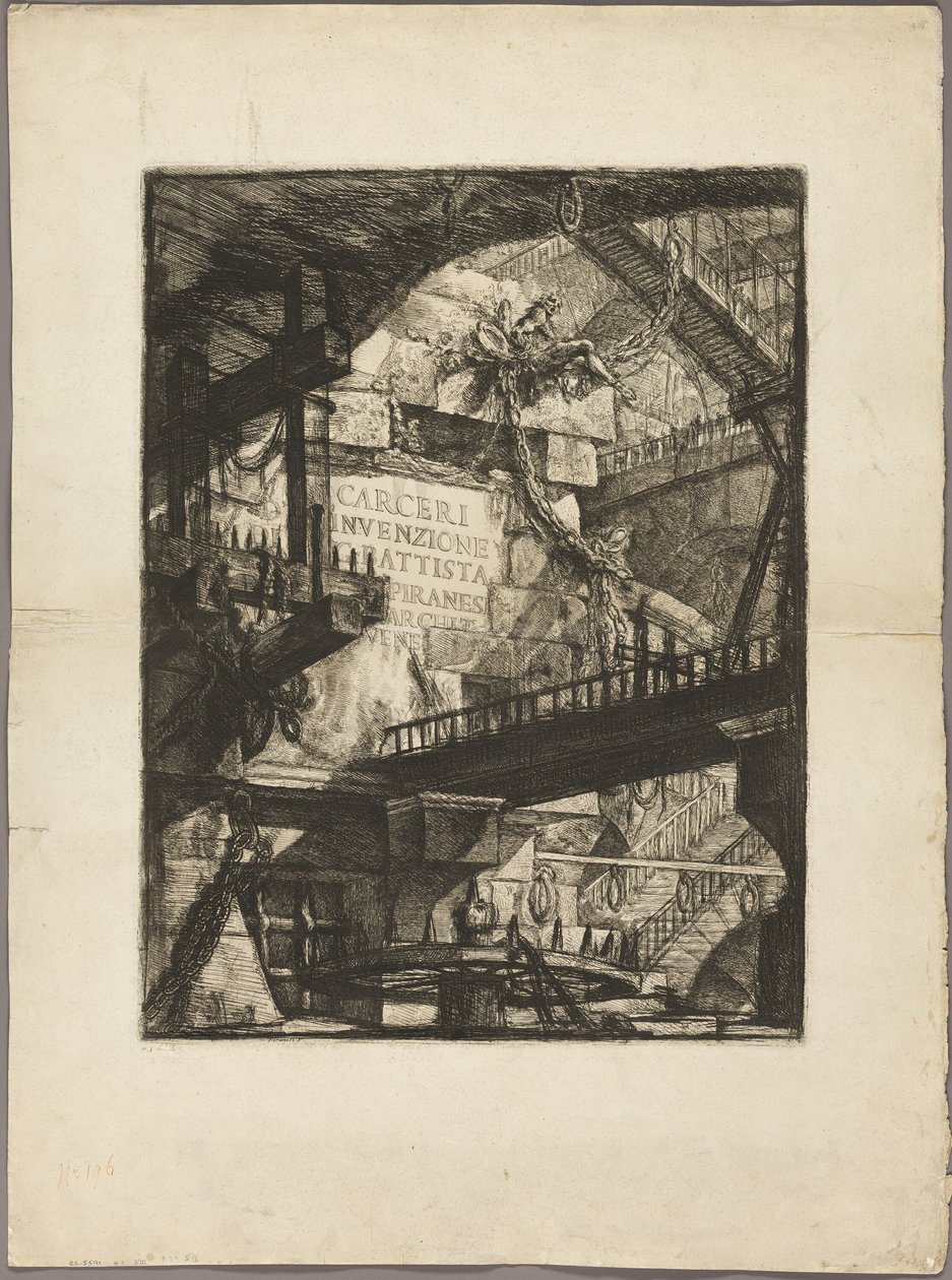 Titelpagina uit denkbeeldige gevangenissen door Giovanni Battista Piranesi