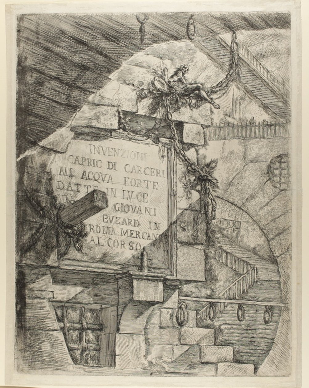 Titelpagina uit Imaginaire Gevangenissen door Giovanni Battista Piranesi