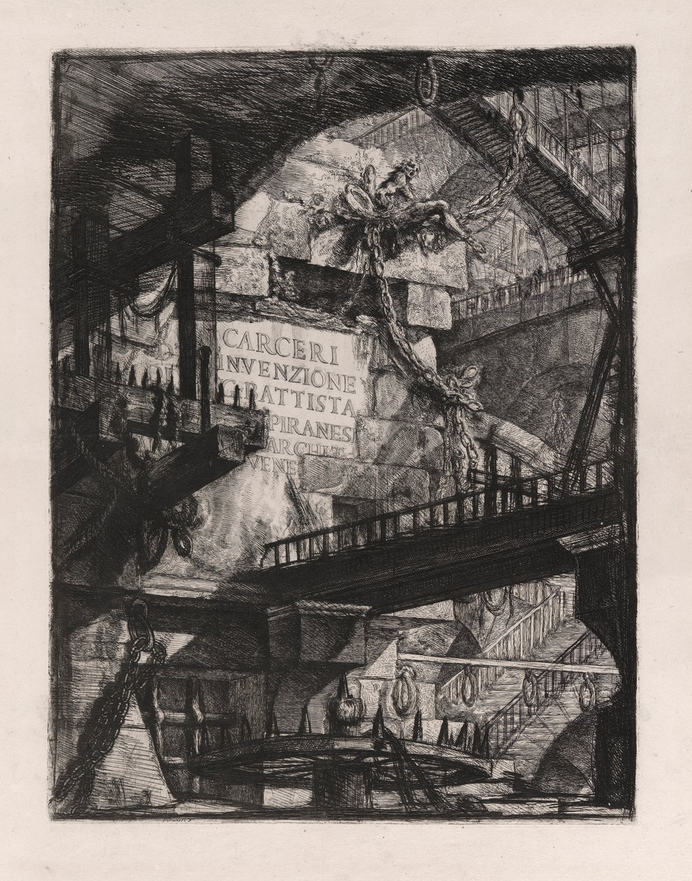 Titelplaat, plaat 1 uit Carceri d door Giovanni Battista Piranesi