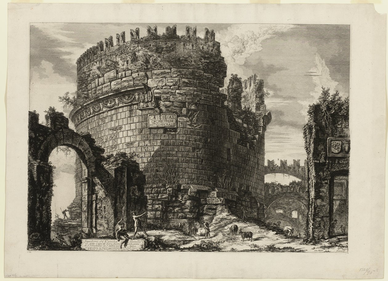 Graf van Caecilia Metella, uit Gezicht op Rome door Giovanni-Battista Piranesi