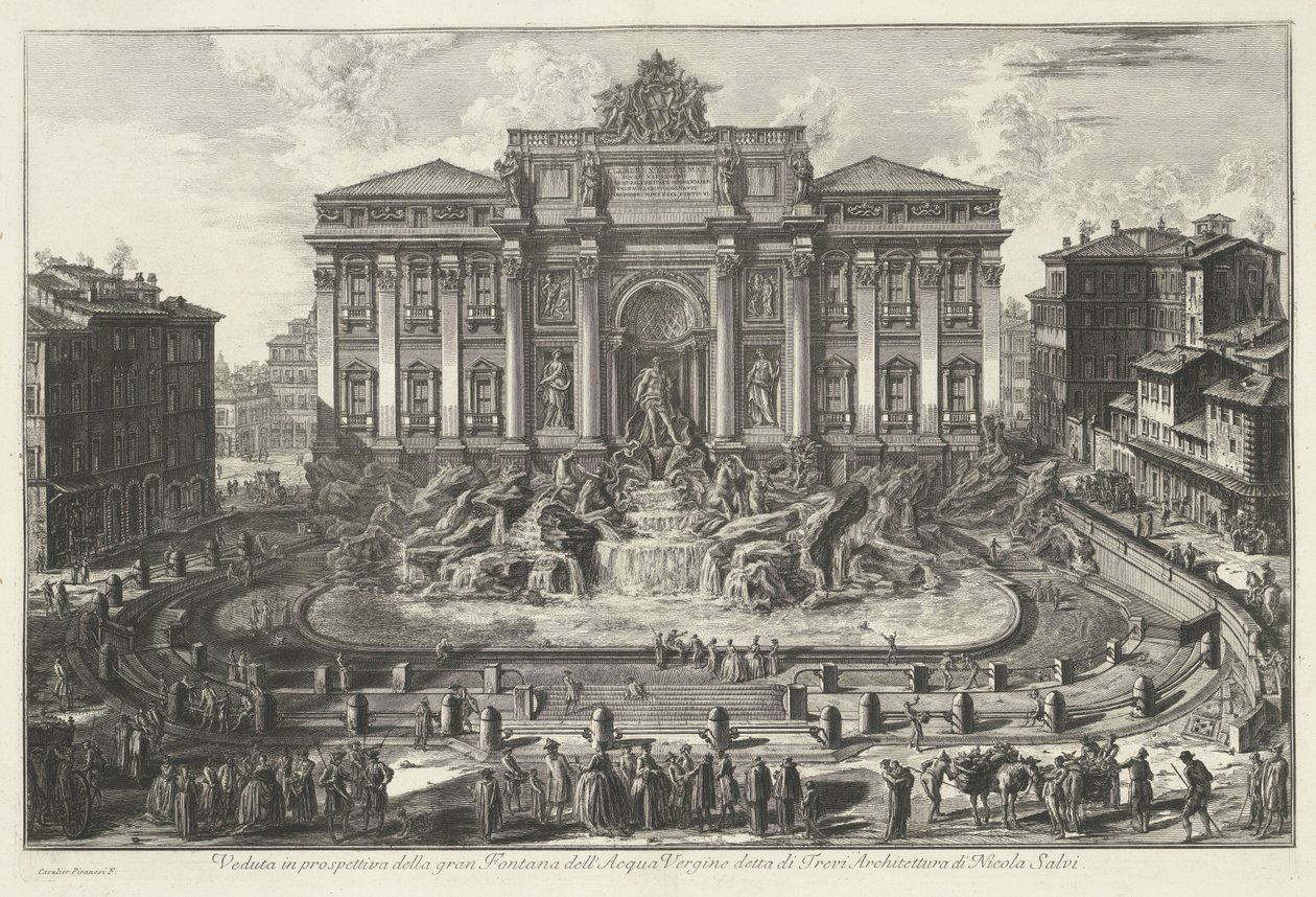 Trevifontein te Rome door Giovanni Battista Piranesi