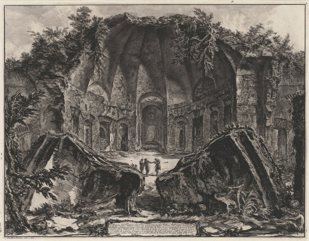 Overblijfselen van het Canopus in de Villa van Hadrianus in Tivoli (uit: Vedute di Roma) door Giovanni Battista Piranesi