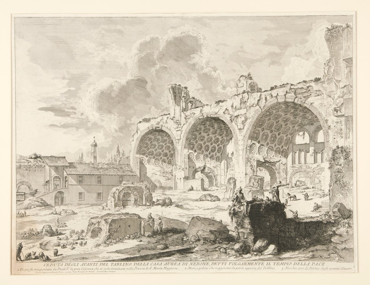 Veduta degli Avanzi del Tablino della Casa Aurea di Nerone, detti volgarmente il Tempio della Pace door Giovanni Battista Piranesi
