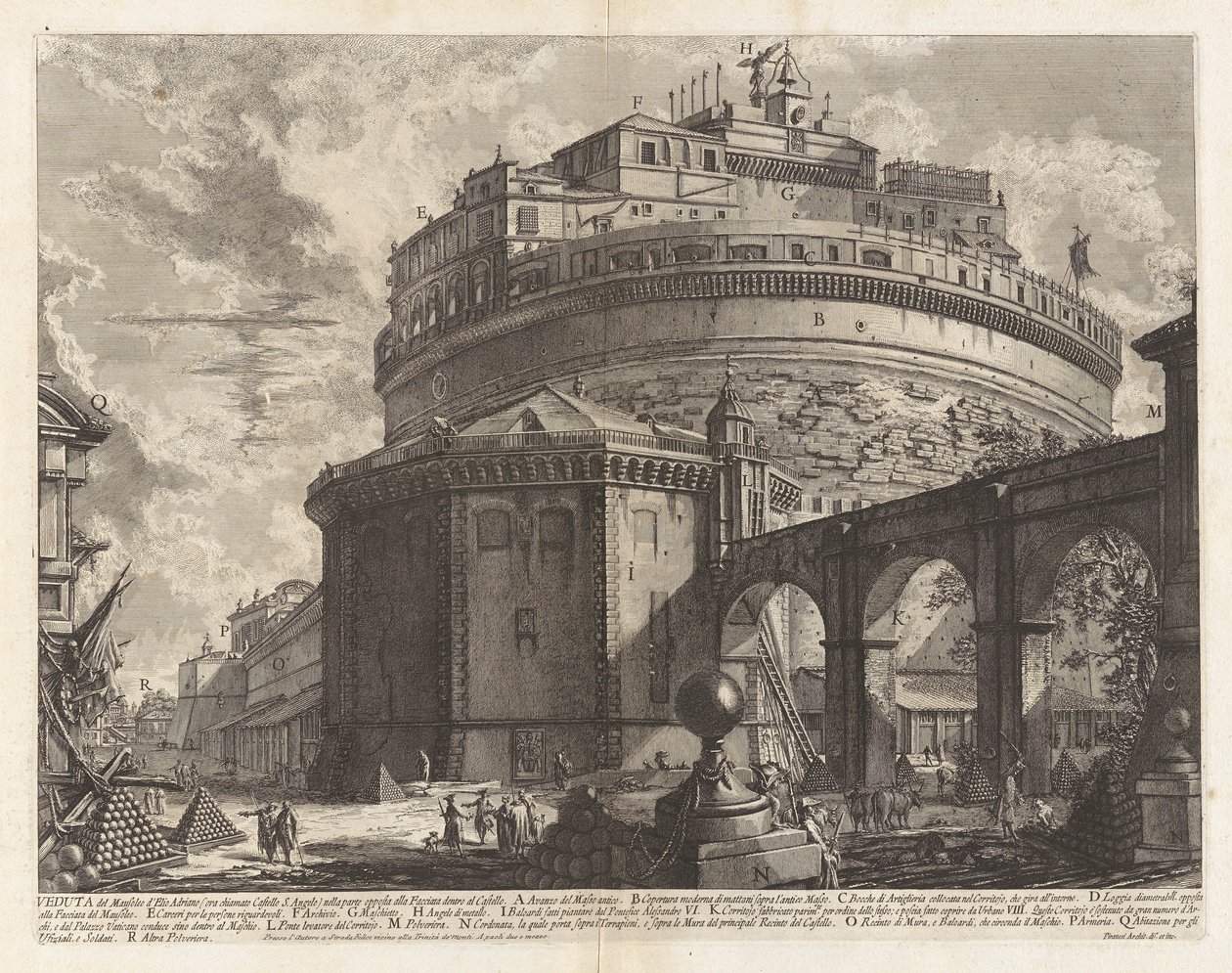 Veduta van het Mausoleum van door Giovanni Battista Piranesi