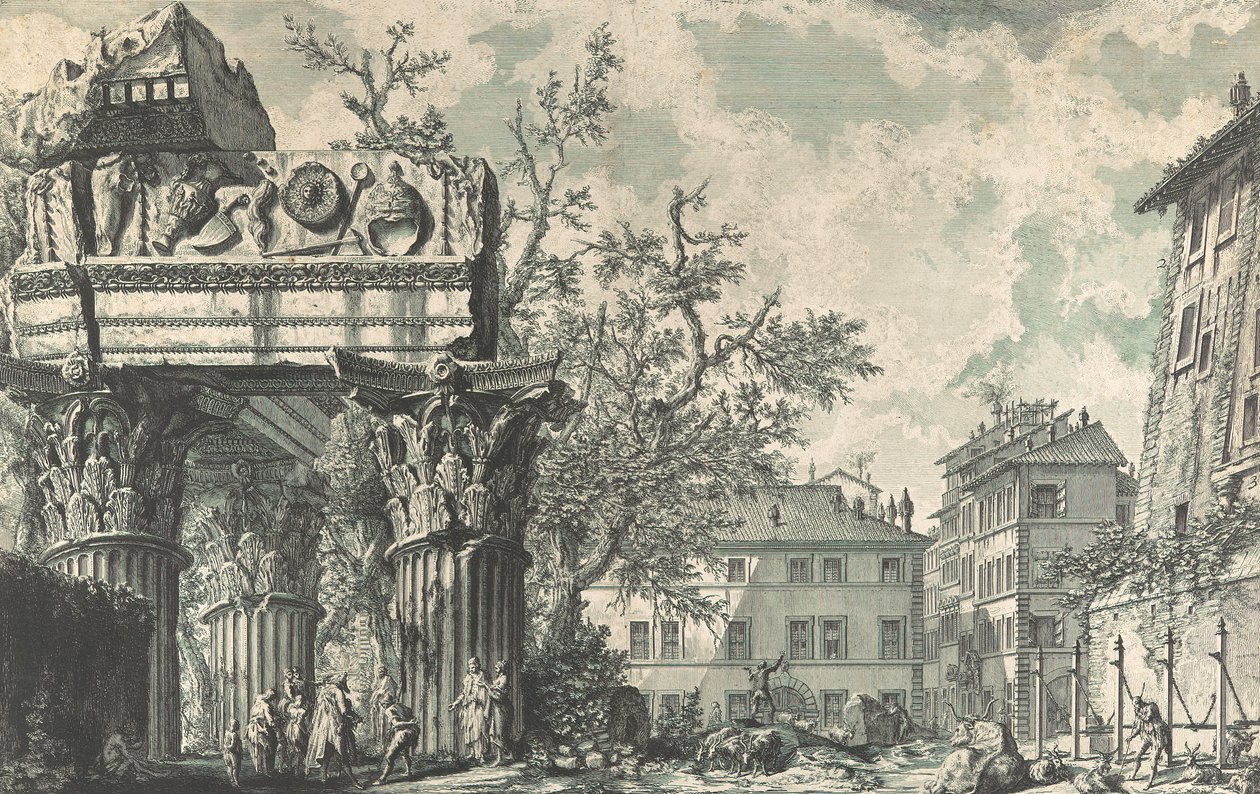 Veduta del Tempio di Giove Tonante door Giovanni Battista Piranesi