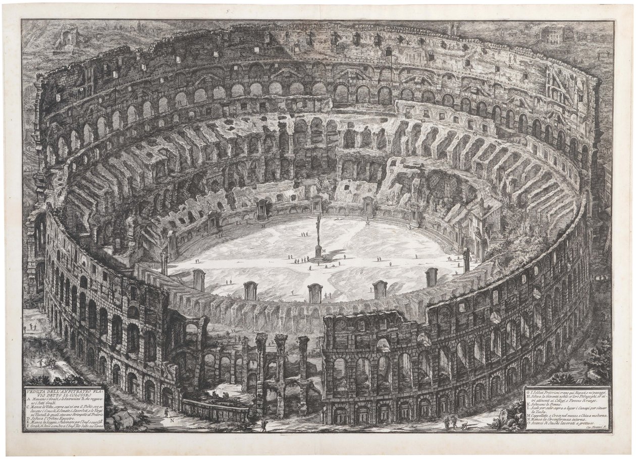 Gezicht op het Amfitheater Flavio, het Colosseum, 1776 door Giovanni Battista Piranesi