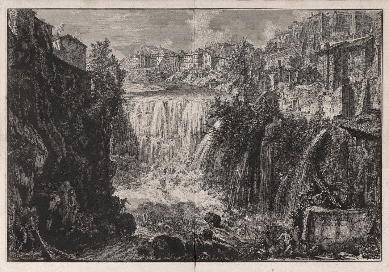 Veduta della Cascata di Tivoli door Giovanni Battista Piranesi