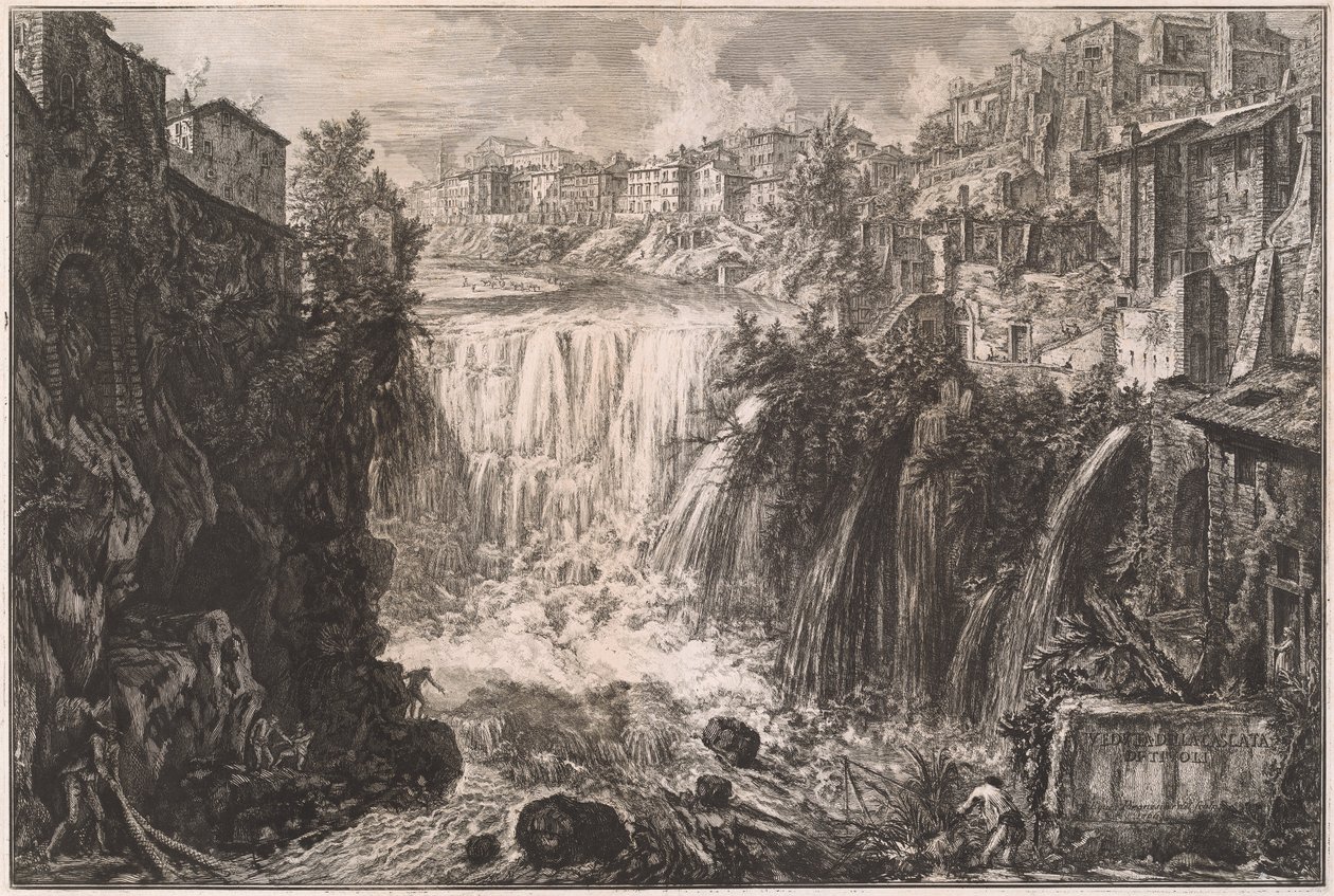 Veduta della Cascata di Tivoli door Giovanni Battista Piranesi