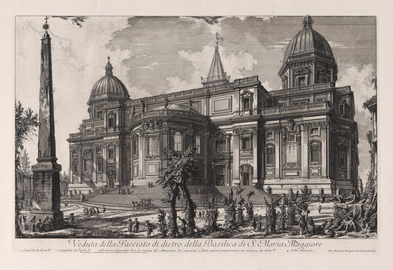 Gezicht op de achtergevel van de basiliek Santa Maria Maggiore, uit Vedute di Roma (Gezichten op Rome) door Giovanni Battista Piranesi
