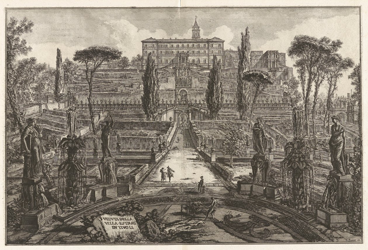 Veduta della Villa Estnse in Tivoli (Uitzicht op de Villa d