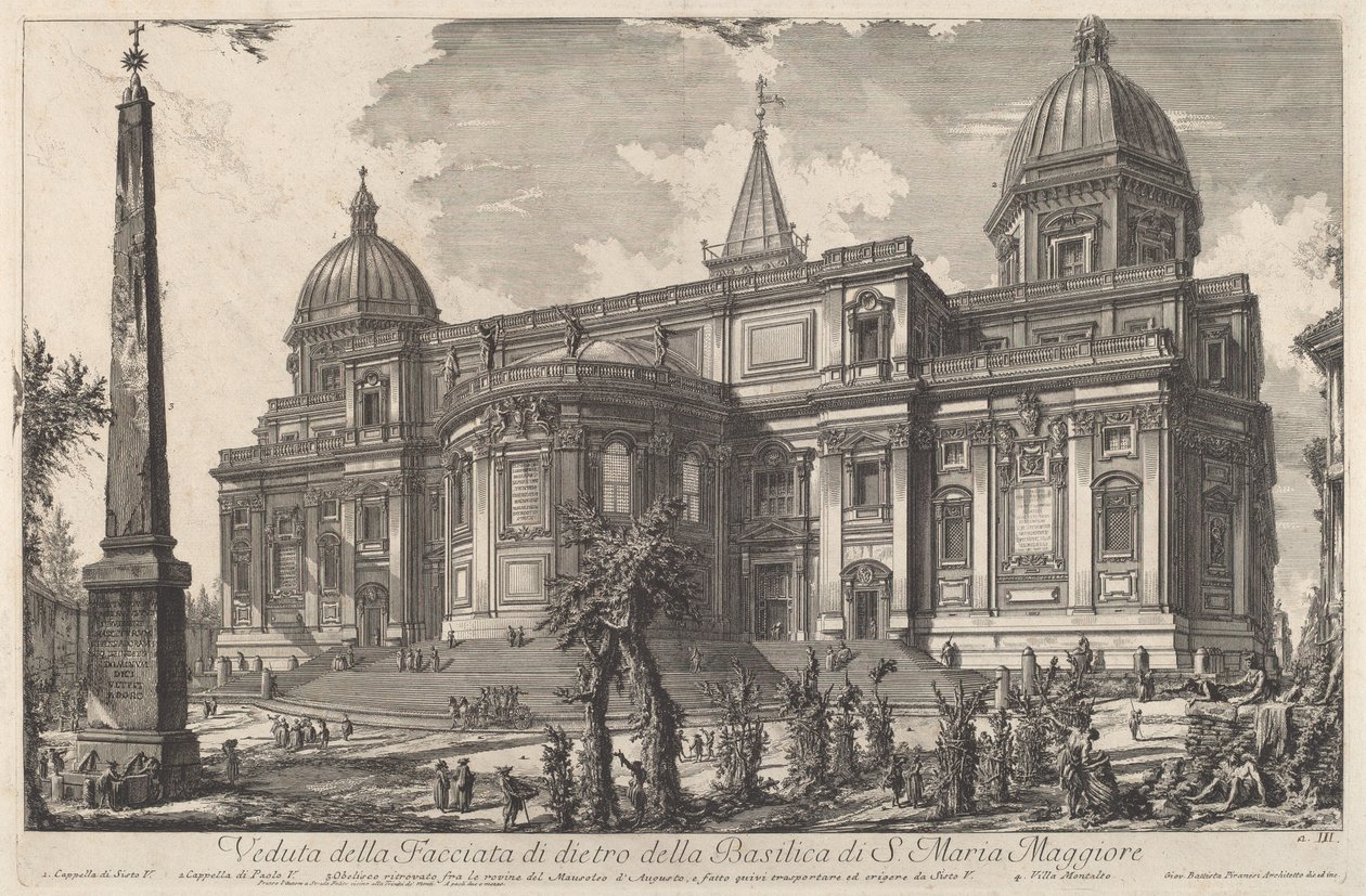 Gezicht op de Achtergevel van de Basiliek van S. Maria Maggiore door Giovanni Battista Piranesi